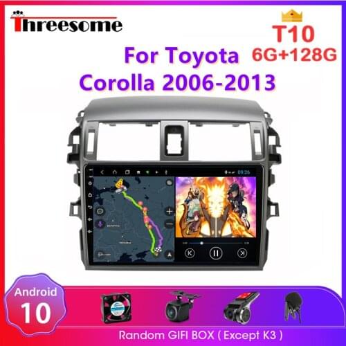 Android 10.0 2 din Car Radio Multimedia Player For Toyota Corolla E140 E150 2006-2013 Split Screen Navigation GPS carplay stereo