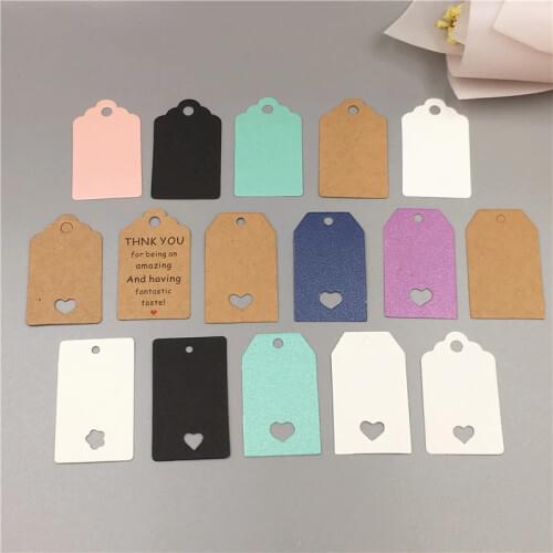 50Pcs/Lot Handmade 5x3cm Scalloped Kraft Paper Card Hanging Tags For Wedding Cake Gift Garment Tag Price Label Note Name Tags