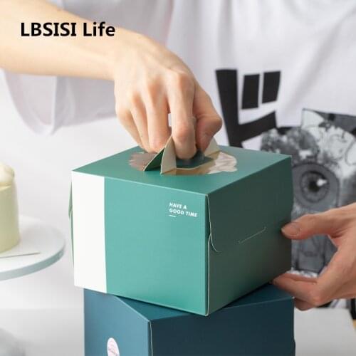 LBSISI Life 10pcs Mini 4 Inch Cake Paper Box Handle Birthday Party Wedding Supplies Decoration Handmade Gift Doll Pack