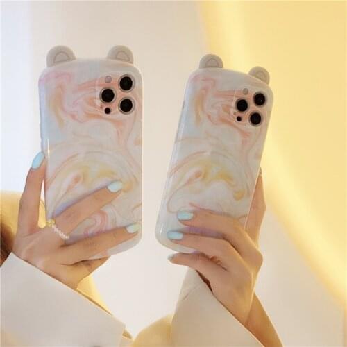 Watercolor Blooming Ink Painting for IPhone 12 Pro Max MiNi 11Pro XS Max X XR X 7 8 Plus Phone Case Anti-fall Soft Cover
