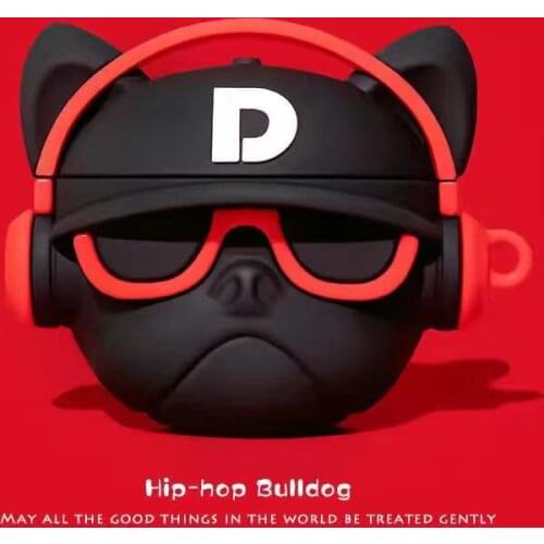 Cartoon Music P French Bulldog Eyes Pet Dog Earphone Case for Apple AirPods 1 2 3 Pro Wireless Bluetooth Headset Cover