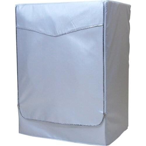 Washing Machine Cover Polyester Fibre Waterproof Front Load Laundry Dryer Cover Sunscreen Laundry Silver Coating Dustproof Cover