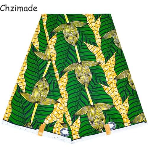 Chzimade 1Yard Ankara African Prints Real Wax Fabric 100% Polyester Floral Sewing Fabric For Wedding Dress Home Decoration