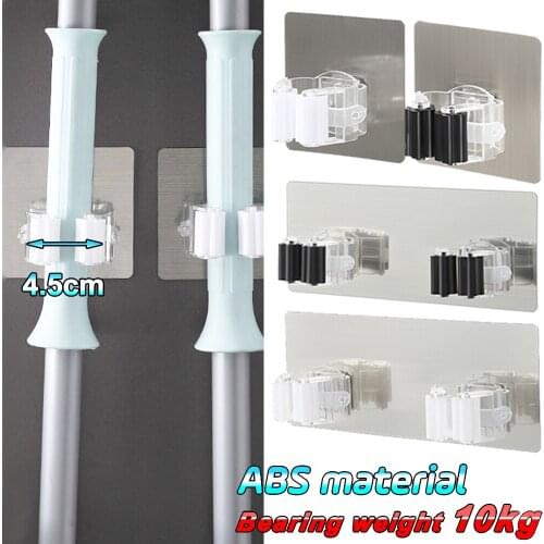 Mop Organizer Holder Adhesive Multi-Purpose Hooks Wall Mounted Strong ABS Hook RackBrush Broom Hanger Hook for Bathroom Kitchen