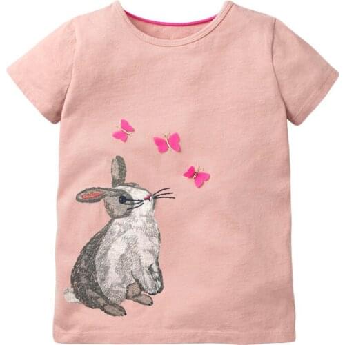 2021 Girls T-shirt Summe Tops Kids Clothes Baby Girl Short Sleeve T Shirt Pink Camisetas Enfant Cartoon Tshirt Roupas Koszulka