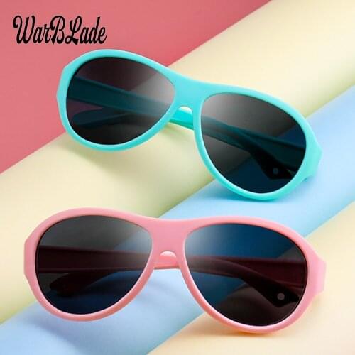 Children Square Polarized Sunglasses Kids Silicone Safe TR90 Sun Glasses Girls Boys UV400 Coating Mirror Gafas de sol WBL