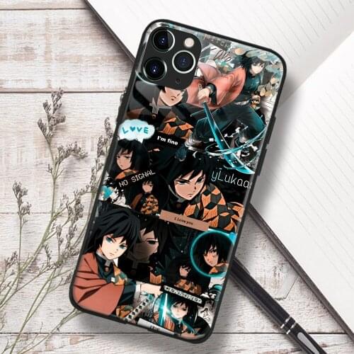 Giyu Tomioka Kimetsu No Yaiba Anime Manga Soft TPU Glass Phone Case for IPhone SE 6s 7 8 Plus X Xr Xs 11 12 Mini Pro Max Samsung