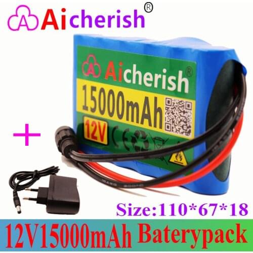 Rechargeable Battery Li-ion with Bms Battery Pack Protection Board+charger + Diy Silicagel Kabel 3S2P 18650 Lithium Ion 12V 15ah
