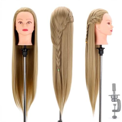NEVERLAND 30Inch Mannequin Head with Hair 75cm Head Dolls Synthetic Mannequin Hairdressing Styling Training Head Hairstyles