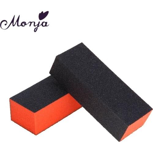 Monja 5Pcs Nail Art Sponge Foam Sandpaper Polishing Buffer Block Gel Polish French Tip Shaping Sanding Buffing Filing Blocks Kit