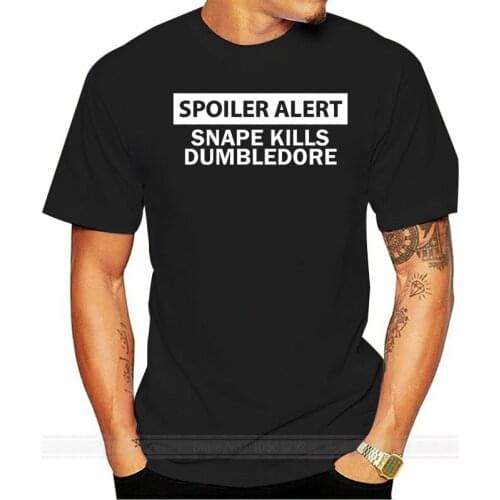 Mens Spoiler Alert: Snape Kills Dumbledore t shirt Design 100% cotton Euro Size S-3xl Formal Interesting Funny summer shirt