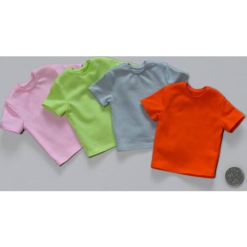 In Stock 1/6 Scale Male Figure Accessory Pure Color Fashion Loss Sweater Short-sleeved T-shirt Model for 12 inches Action Figure