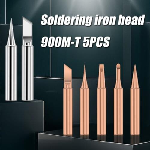 5Pcs I+B+K+2.4D+3C soldering iron pure copper 900M soldering iron head set inside hot bare copper electric soldering iron tip