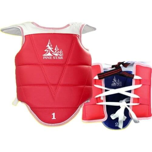 Traditional Taekwondo chest guard kids men women student red blue Karate Taekwondo protectors WTF approved chest supporters TKD