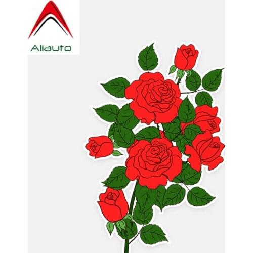 Aliauto Beautiful Car Stickers Roses Flowers Accessories Decor Vinyl Decal for Nissan Suzuki Peugeot Skoda Volvo ,13cm*9cm