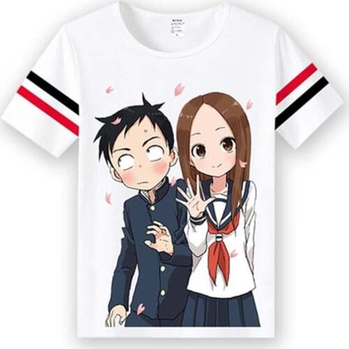 New Karakai Jouzu no Takagi-san Takagi-san the Master of Teasing t-shirt Men t-shirt Women Loose terylene Short-sleeve Tees tops