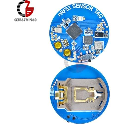 NRF51822 Bluetooth 4.0 Wireless Temperature Atmospheric Acceleration Light Sensor Module Opto-sensor CR2032 Socket Holder