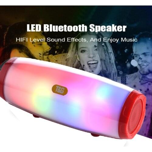 10W Portable Wireless Bluetooth Speaker with Dancing LED Flash With MP3 AUX USB TF FM Radio Stereo Subwoofer caixa desom boombox
