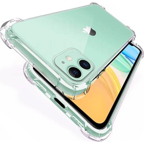 Transparent Shockproof Case for iPhone 12 11 Pro Max XS XR X 6S 7 8 Plus SE2020 Clear Anti-knock Phone Shell Soft TPU Back Cover