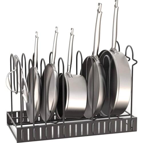 Adjustable Telescopic Folding Kitchen Organizer Rack For Dish Pots Pans Lids Cutting Board Stainless Steel Kitchen Cabinet Rack