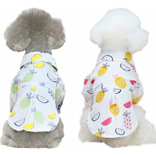 Dog Shirts Clothes Spring Summer Fruit Print Clothes Pet Dog Coat Clothing Floral T-Shirt For Small Large Cat Dog Chihuahua