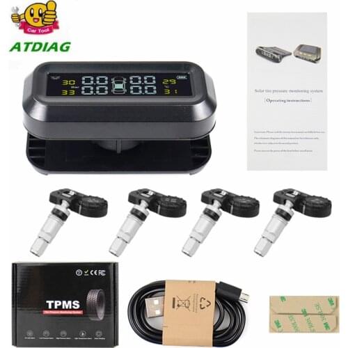 Smart Car TPMS Tyre Pressure Monitoring System Solar Power Digital LCD Display Auto Security Alarm Systems Tyre Pressure