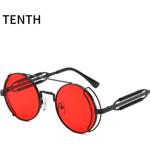 Retro Round Circle Steampunk Sunglasses Metal Alloy for Women Men Colorful Stainless Steel UV400 Sun Glasses
