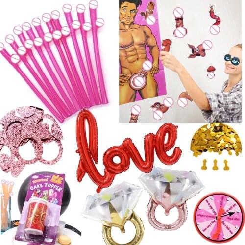 10Pcs Willy Straws Bride Shower Sexy Hen Night Willy Drinking Penis Novelty Nude Straw for Bar Bachelorette Party Accessories