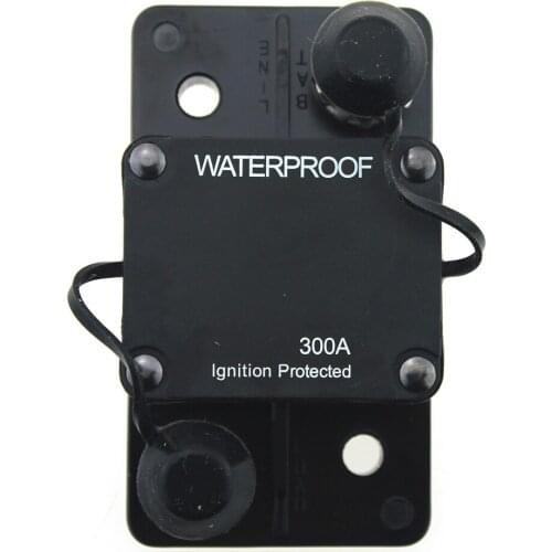 12V-48VDC 300A Waterproof Circuit Breaker Fuse Holder with Manual Reset for Marine Trolling Motors Boat ATV 300Amp