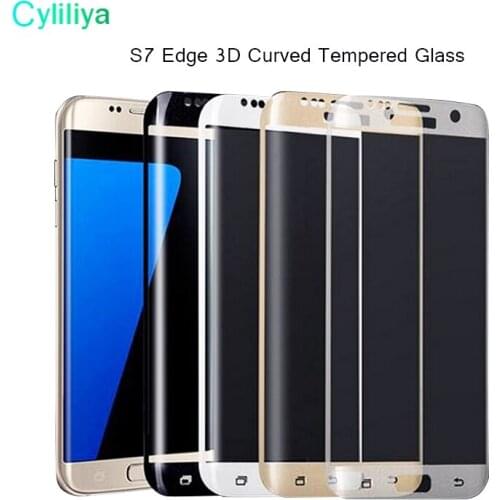 Wholesale 3D Full Curved Tempered Glass For Samsung Galaxy S8 S6 S7 Edge Plus G935F Screen Protector 9H Protective 100pcs/lot