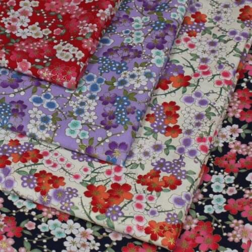 100% cotton satin sateen bronzed Chinese style classical plum flower fabrics for DIY tablecloth crafts quilting handwork decor