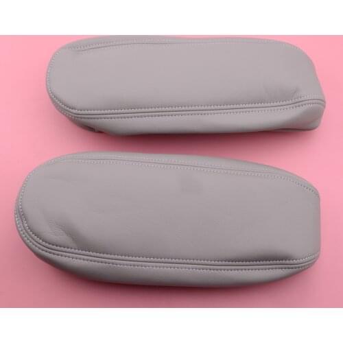 2pcs Flint Gray Microfiber Leather Seat Armrest Cover Fit for Ford F250 F350 Excursion Lariat 1999 2000 2001 2002 2003 2004-2007