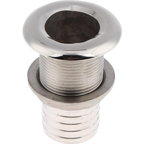 4Pcs Boat Thru Hull Fitting / Drain Hose Barb 316 Stainless Steel 25/32mm