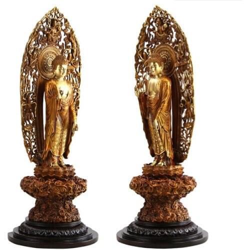 43CM Large # High-grade Buddha statue # office home house efficacious Protection # Guanyin Amitabha mahasthamaprapta statue