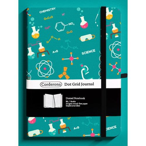 B6 Dotted Bullet Travel Journal Chemistry Doodle Hardcover Notebook Elastic Band Thick Paper Diary Planner