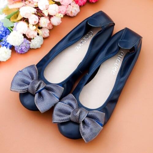 AUCVEE 2021 New Women Ballet Flat Shoes Genuine Leather Ballerina Dancing Pregnant Women Casual Single Loafer Shoes Big Size 44