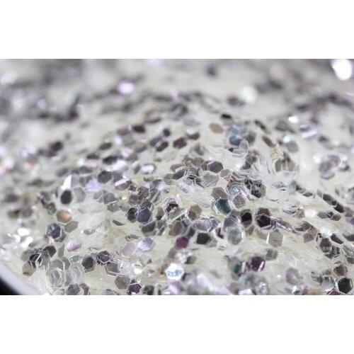 2.5mm Shinning White With Silver Color Hexagon Shape Glitter For Nail Art Decoration Nail Gel Face Glitter Makeup Henna DIY