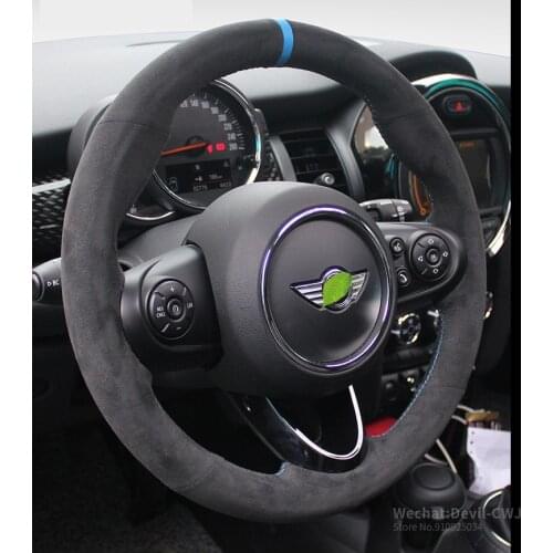 For BMW mini hand-sewn special steering wheel cover real Alcantara suede handle cover Premium Auto interior car accessories