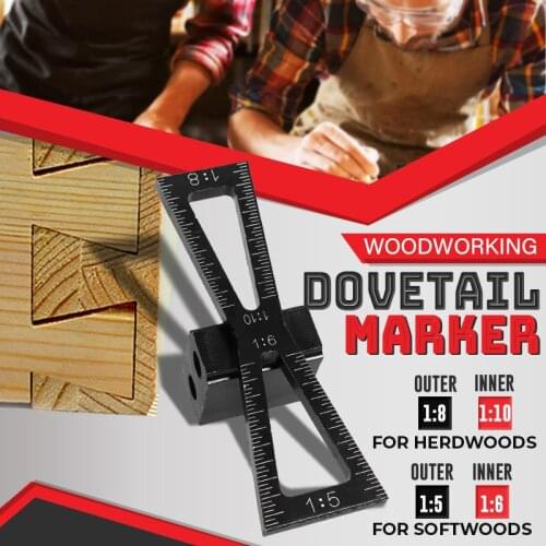 Woodworking Dovetail Marker Aluminum Alloy Dovetail Marking Template 1:5 & 1:8 Wood Joint Gauge With Scale Dovetail Guide Tools