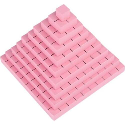 Wooden Pink Cubic Tower Early Learning Educational Toy Blocks Montessori Wooden Blocks Toys For Children