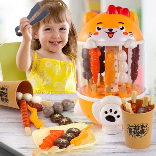 Kids Simulation Food Pretend Bbq Toys Miniature Fried Chicken Steak Meatball Barbecue Set Simulation Food Cooking Play House Toy