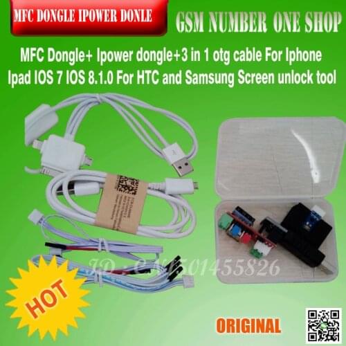 Mfc dongle/box Ipower dongle+3 in 1 otg cable For Iphone Ipad IOS 7 IOS 8.1.0 For HTC For Samsung Screen Touch ID free shipping