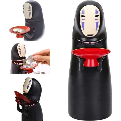 No-Face Man Money Box Spirited Away Ghost Figure Coin Cartoon Piggy Bank Funny Toy Automatic Eaten Coin Box Christmas Present