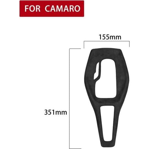 Alcantara Sude Leather Gear Shift Auto Hold Panel Cover Trim for Chevrolet Camaro 16-20