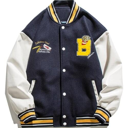 Bomber Jacket Men Funny Graphic Letter Embroidery Baseball Coats Couple Casual Retro Harajuku Outwear Autumn Streetwear