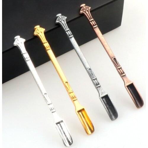 Mini Metal Spoon Medicine Bottle Use Sniffer Snorter Snuff Powder Tobacco Micro-tuning Shovel Smoking Accessories Tea Spoon