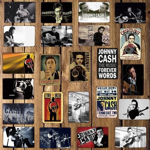 [ WellCraft ] JOHNNY CASH Metal Signs MUSIC STAR Poster Decor for Bar Pub Iron Painting Home 20*30 CM FG-218