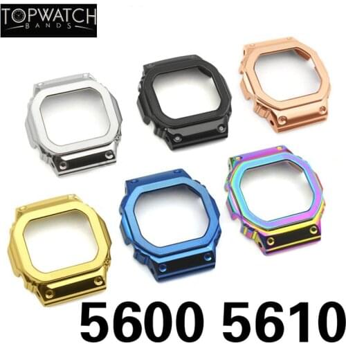 5600 Metal bezel Case cover Watchband GWM5610 DW5600 Watch Strap & Case G5610 bezel Stainless Steel Bracelet Belt Frame + Tools