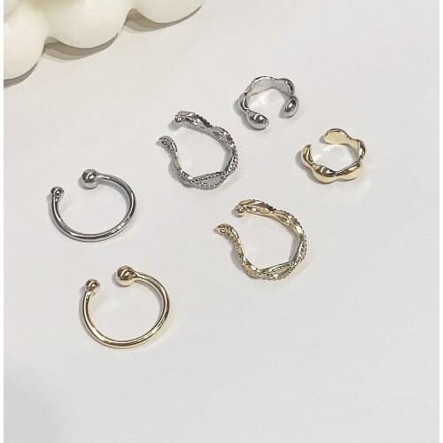 Boho Trendy Fashion Geometric Irregular U Pin Earclips Fake Piercing Earrings for Women Vintage Korean Ear Cuff Earring Jewelry