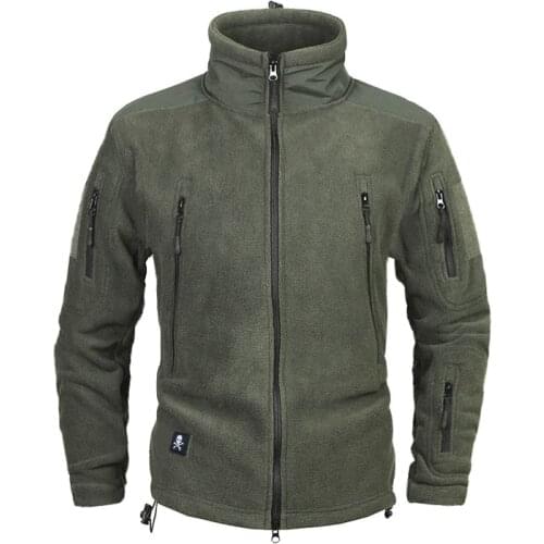 Men Winter Clothing Thicken Warm Military Army Fleece Jacket Patchwork Multi Pockets Polartec Mens Tactical Jacket and Coats